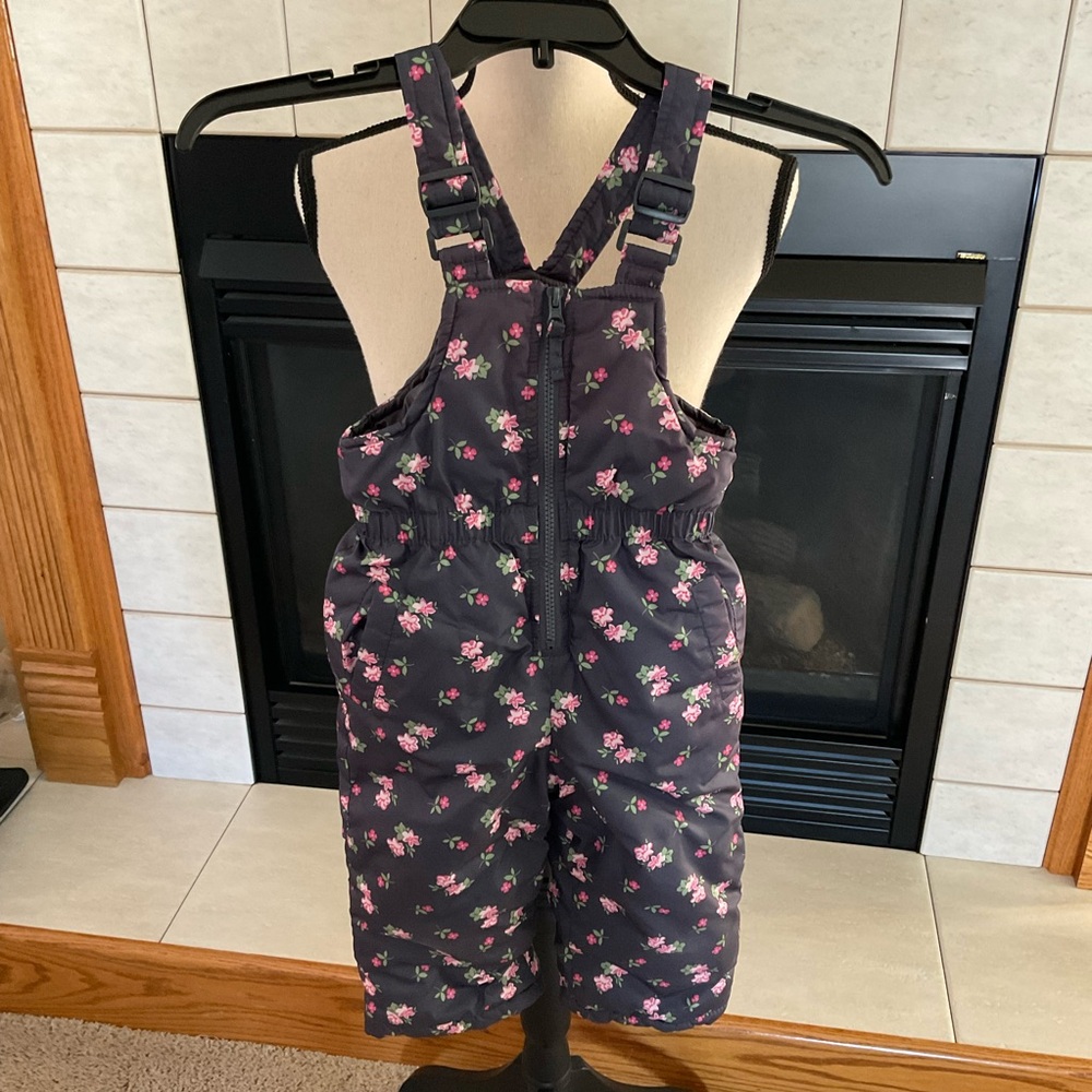 Pink Platinum Pink Floral Bibs, Girls Sz 2T